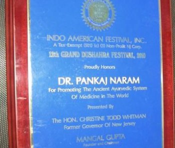 Master Healer Pankaj Naram and His Ancient Secret Formulas Were Recognized by the Honorable Christine Todd Whitman, Former Governor of New Jersey, For Helping and Healing 911 First Responders