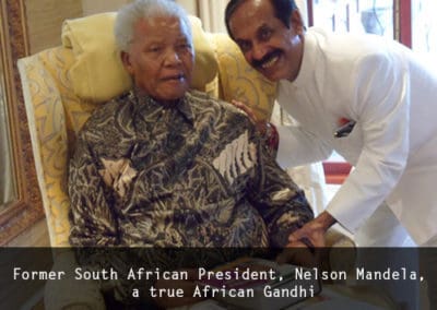 Dr. Pankaj Naram with Former South African President, Nelson Mandela, a true African Gandhi