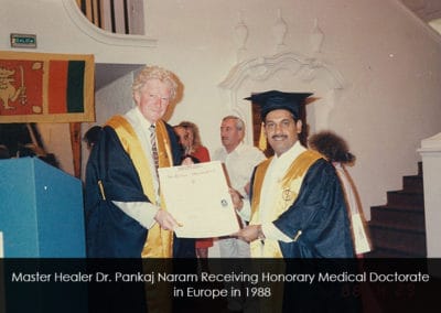 Master Healer  Pankaj Naram Receiving Honorary Medical Doctorate in Europe in 1988