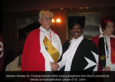 Master Healer Naram after being knighted into the Ecumenical Medical Humanitarian Order of St. John