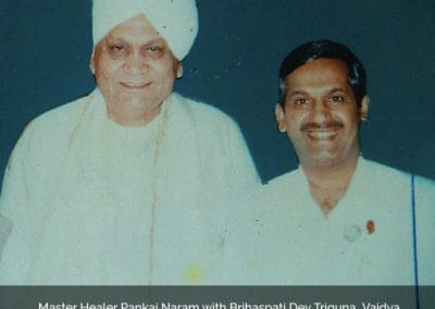 Dr. Pankaj Naram with Brihaspati Dev Triguna Vaidya, or Ayurvedic doctor, for the President of India and Maharshi Mahesh Yogi