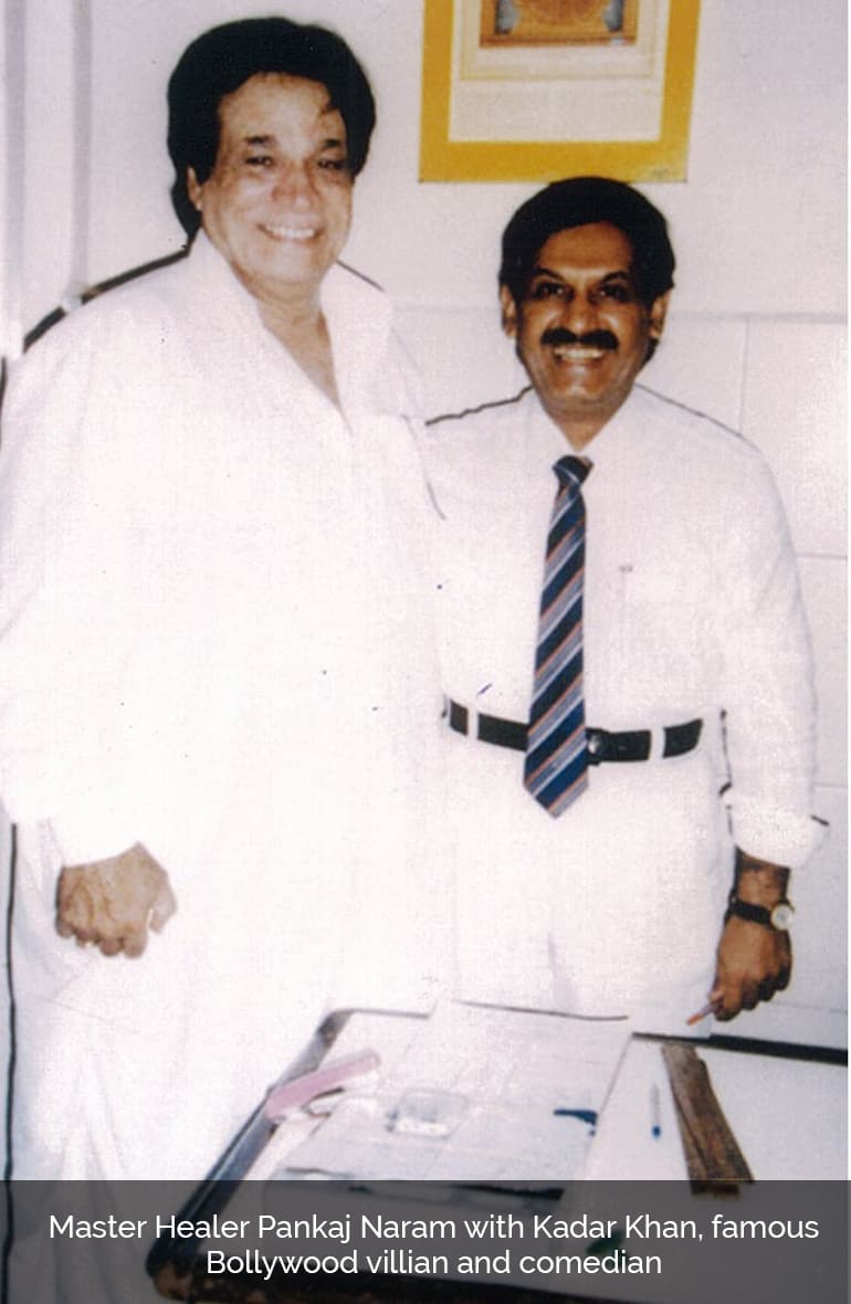Dr. Pankaj Naram with Kadar Khan, famous Bollywood villian and comedian