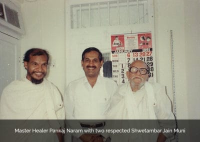 Master Healer  Pankaj Naram with two respected Shwetambar Jain Muni